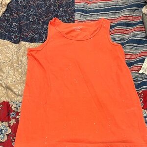 Cat & Jack Girls Orange Tank Top with Sparkle